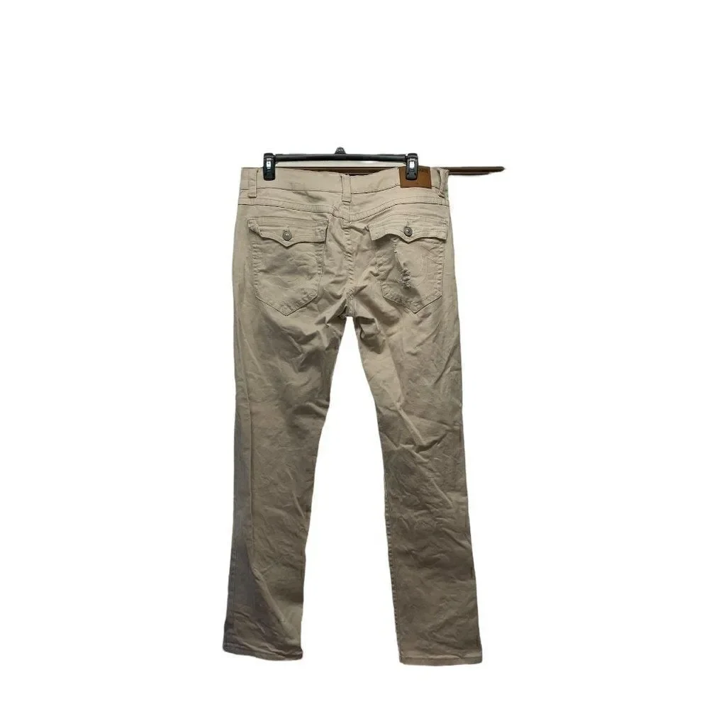 True Religion Geno Relaxed Slim Cream Pants 38 Waist 40 Length 33